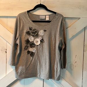 3/$15 Alfred Dunner Petite 3/4 Sleeve Top